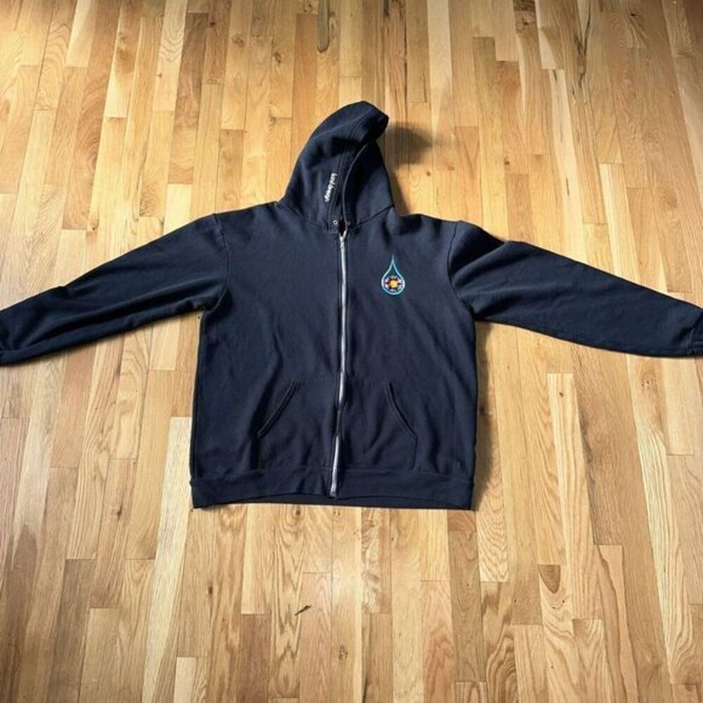 American‎ Apparel F497 Flex Metal Zipper Long Sleeve Hooded Fleece Hoodie 2XL